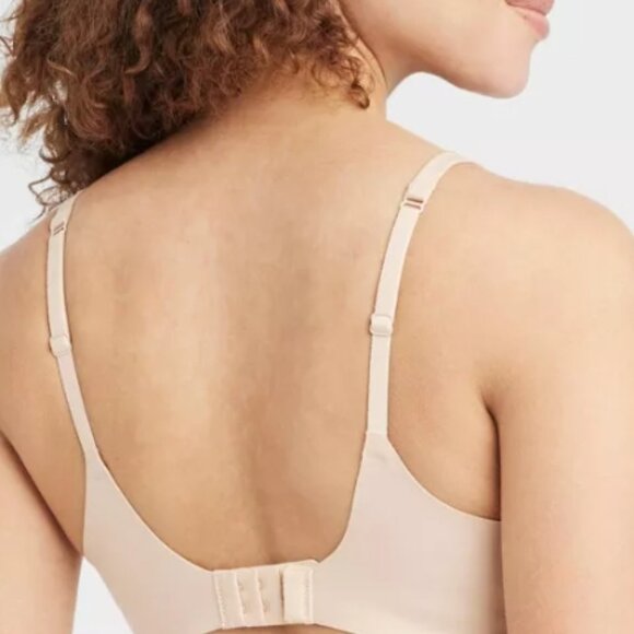 AUDEN BEIGE LIGHT LIFT PLUNGE BRA- SIZE 36 D - Picture 2 of 8